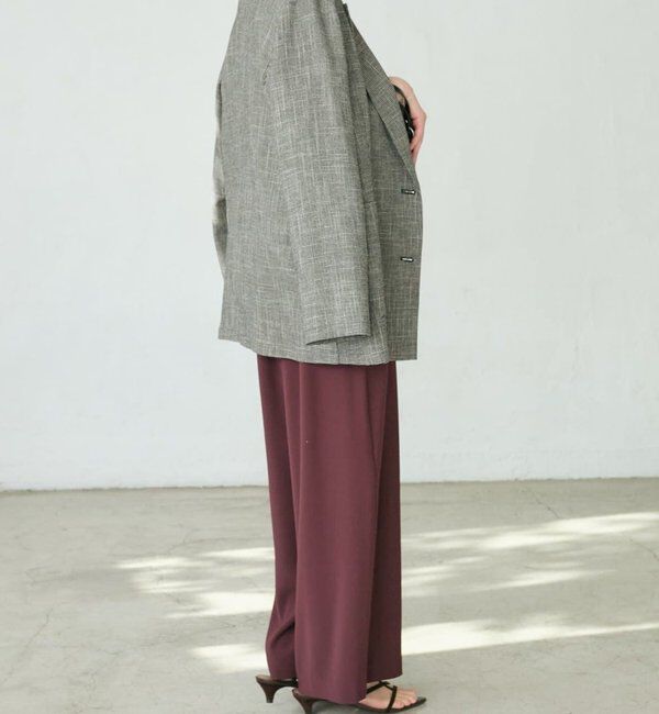  「【ウォッシャブル】【シーズンレスで使える】タックワイドスラックス」|チノ|