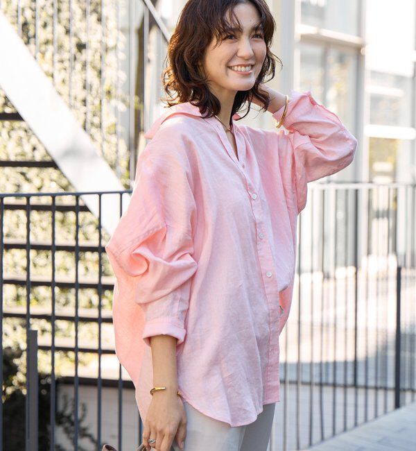  「予約【名品/サイズ展開あり】リネンワイドシャツ」|シャツ・ブラウス|