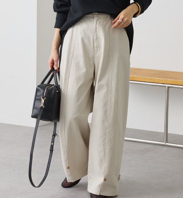  「【セットアップ着用可能】ガーメントダイコットンツイルパンツ」|チノ|ライトベージュ
