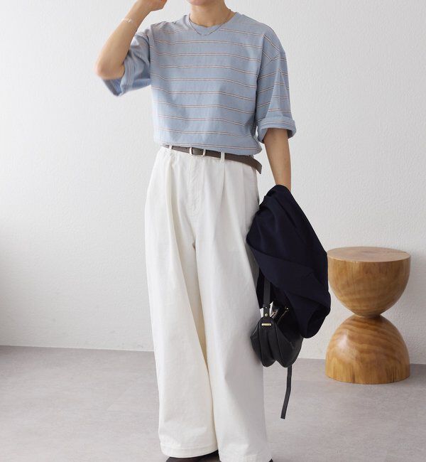  「【大人のボーダーTシャツ】マルチボーダーゴブソデTee」|Tシャツ・カットソー|