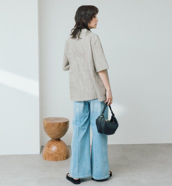  「予約【こなれた印象に】バンピーチェックハーフスリーブジャケット」|テーラードジャケット|