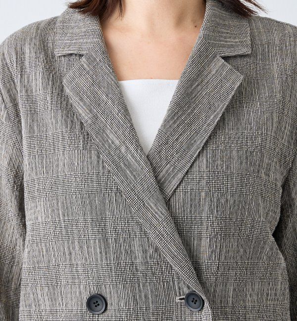  「予約【こなれた印象に】バンピーチェックハーフスリーブジャケット」|テーラードジャケット|