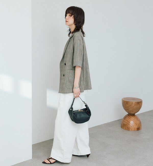  「予約【こなれた印象に】バンピーチェックハーフスリーブジャケット」|テーラードジャケット|