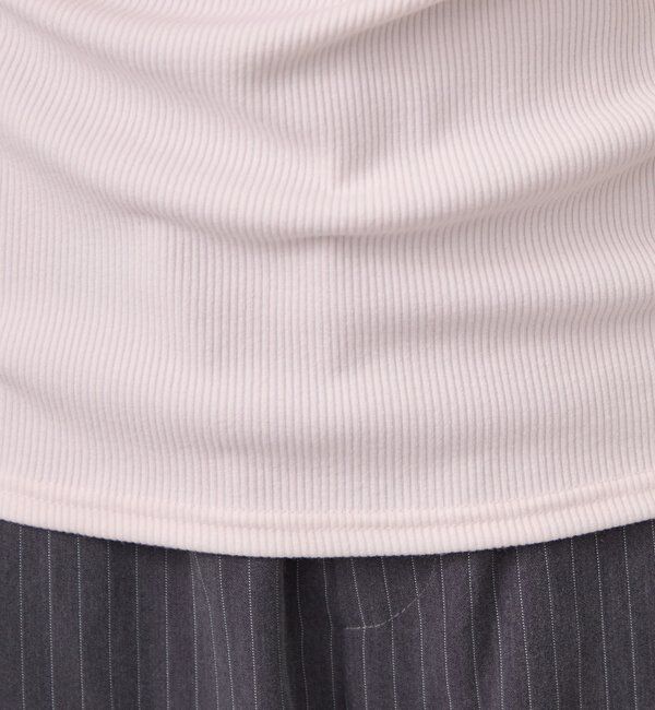  「チャーム付きオフショルリブロングTシャツ」|Tシャツ・カットソー|