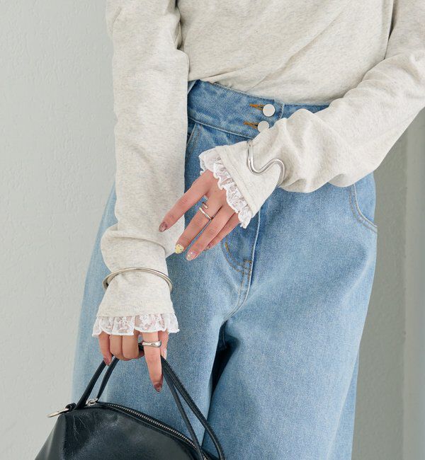  「レースドッキングオフショルロンT」|Tシャツ・カットソー|