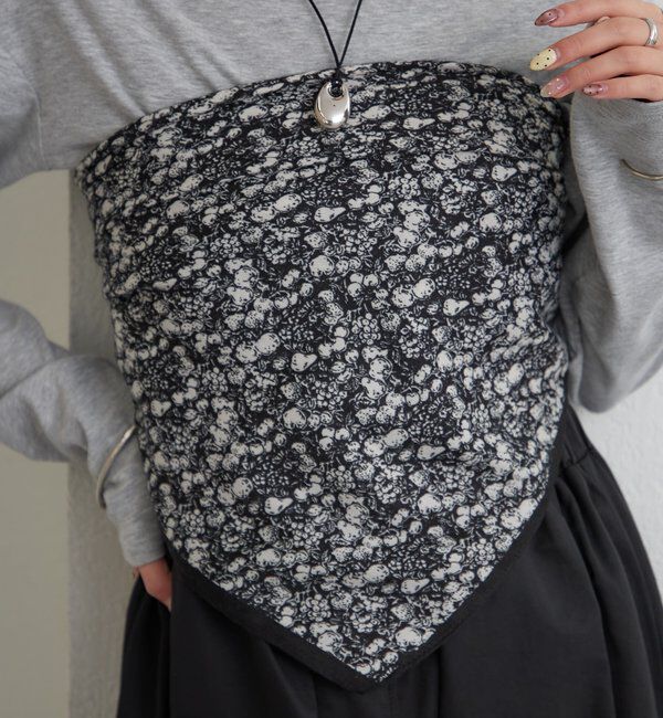  「モノクロフラワー スカーフ」|バンダナ・スカーフ|