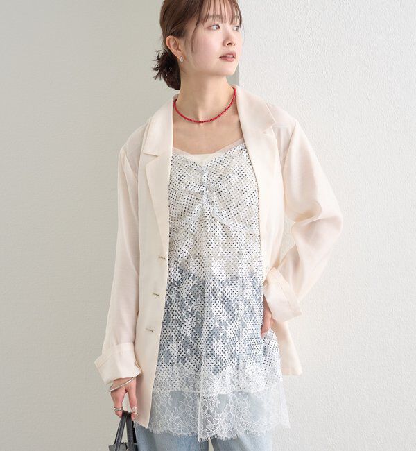  「ドットレースキャミチュニック」|シャツ・ブラウス|