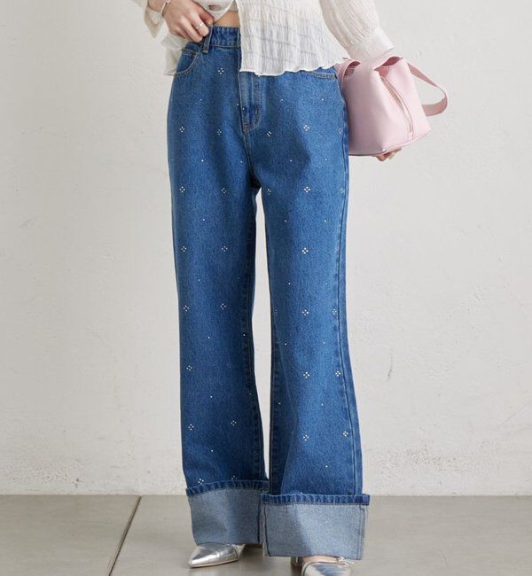  「ラインストーンデニム」|デニム|ブルー