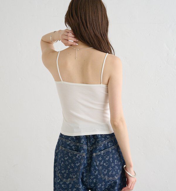  「パット付きボーダーレースキャミソール」|キャミソール|