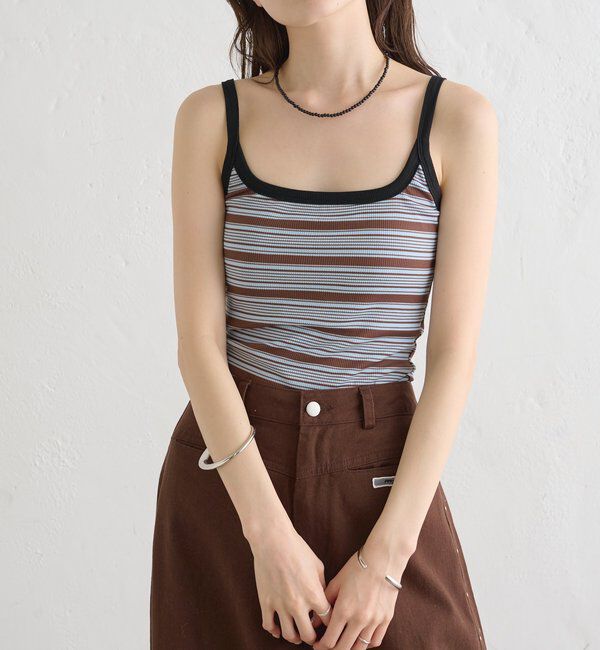  「パット付きマルチボーダーキャミソール」|キャミソール|