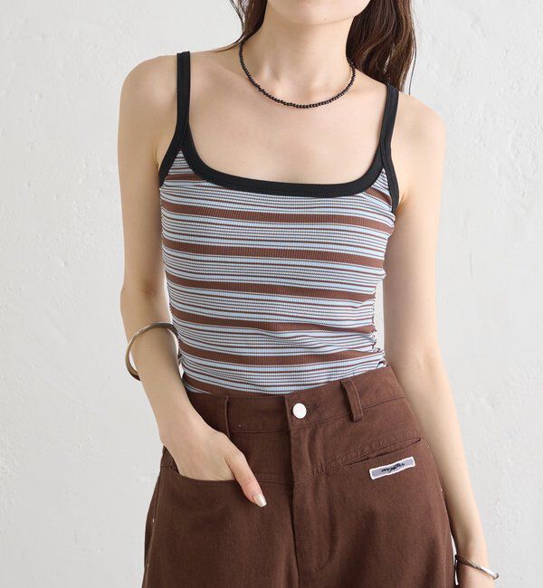  「パット付きマルチボーダーキャミソール」|キャミソール|