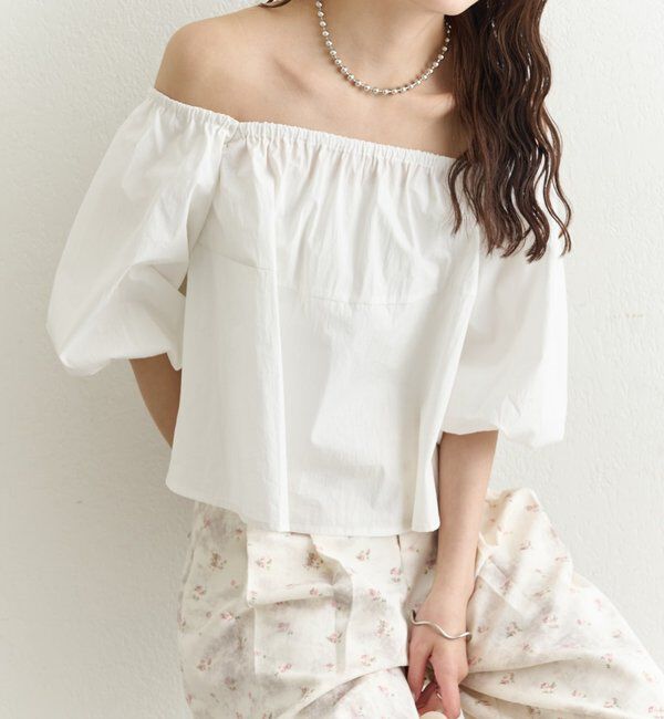  「オフショル袖バルーンブラウス」|シャツ・ブラウス|オフホワイト