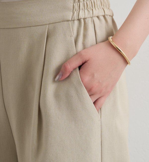  「麻調合繊タックパンツ」|チノ|