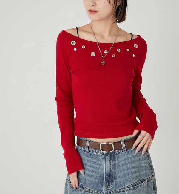  「アイレットオフショルトップス」|Tシャツ・カットソー|