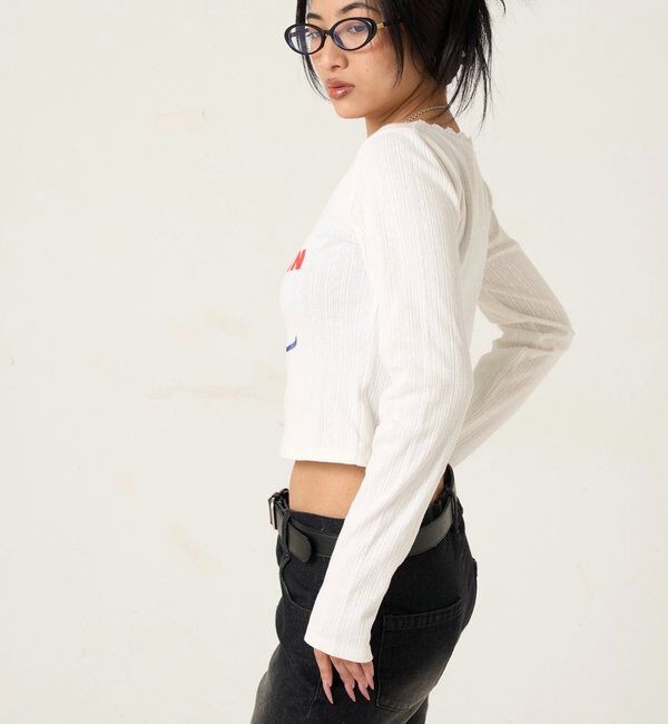  「シャーロットパターンメッシュトップス」|Tシャツ・カットソー|