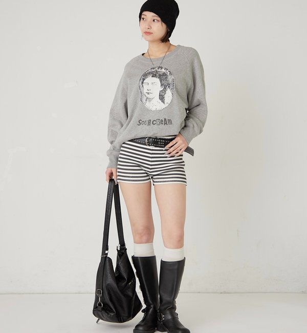  「【UNISEX】Sourcreamリメイクスタッズスウェット」|Tシャツ・カットソー|