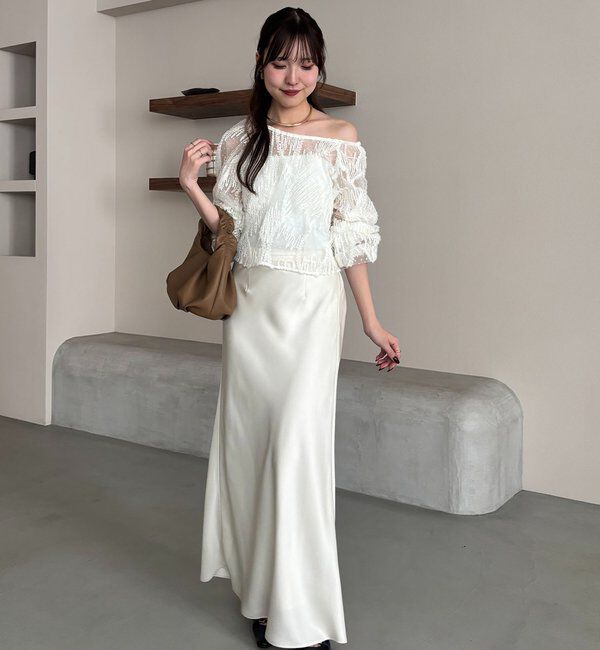  「【yuu企画】ジャガードシアーブラウス」|シャツ・ブラウス|