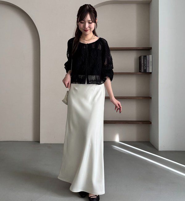  「【yuu企画】ジャガードシアーブラウス」|シャツ・ブラウス|