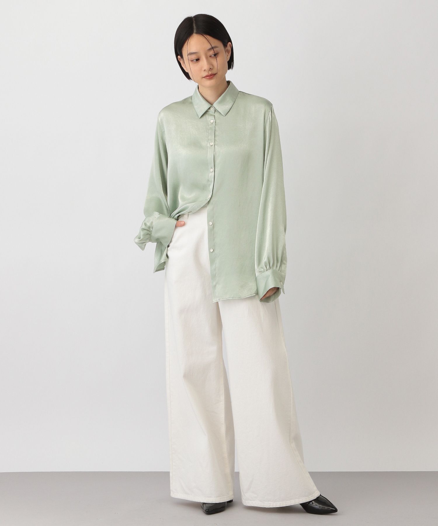 A part by 「チンチラサテンシャツ」|シャツ・ブラウス|