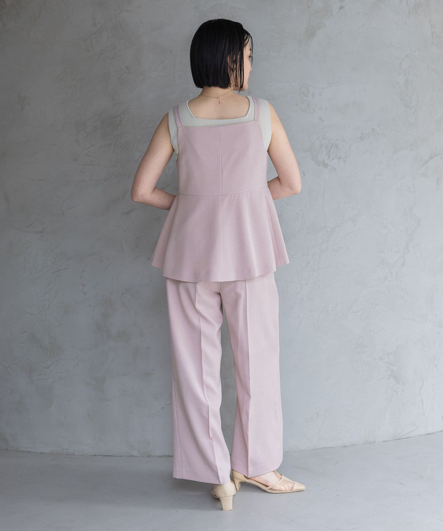 A part by 「【多機能・セットアップ対応可能】リネンライクパンツ」|スラックス|