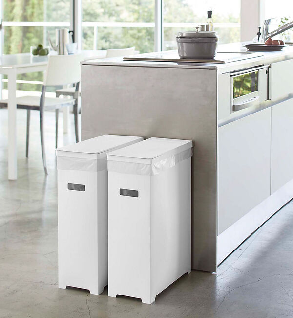 collex「【tower/タワー】スリムゴミ箱 蓋付き 45L対応 分別可能 省スペース」|食器・キッチングッズ|