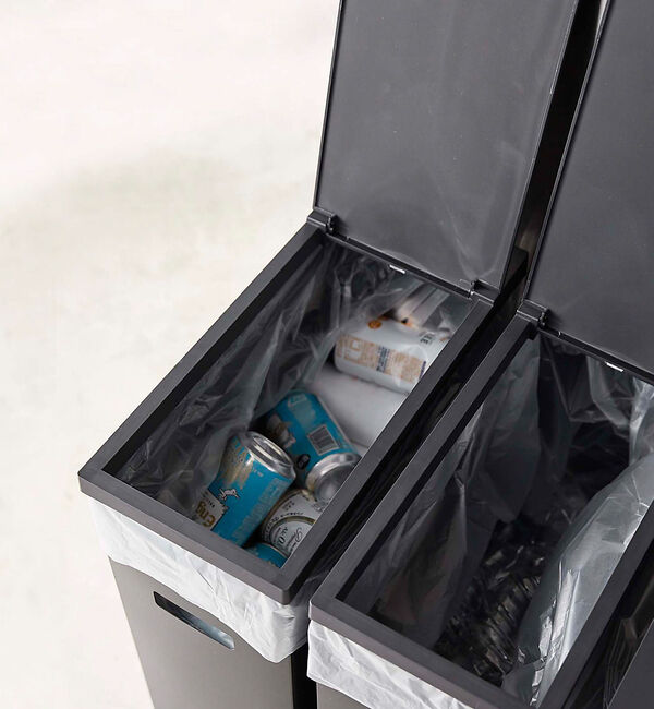 collex「【tower/タワー】スリムゴミ箱 蓋付き 45L対応 分別可能 省スペース」|食器・キッチングッズ|