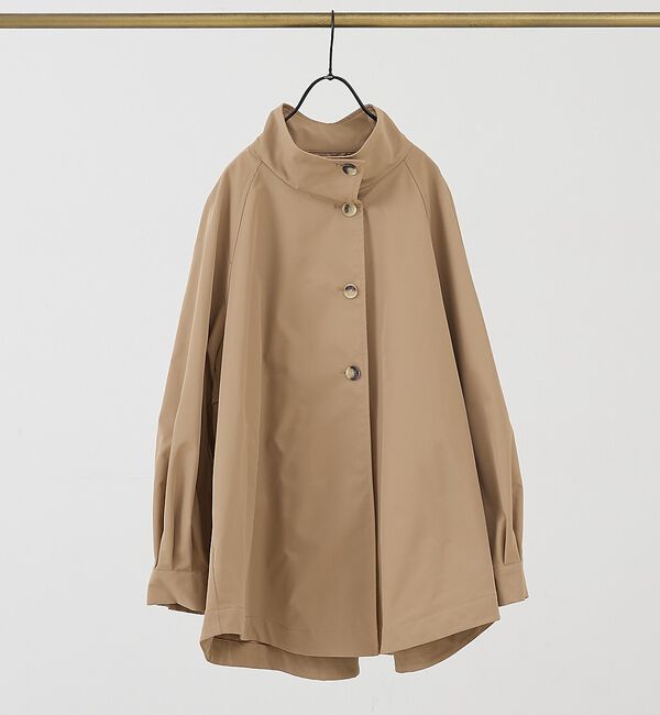 collex「ハイネックフレアーコート」|ブルゾン・スタジャン|キャメル