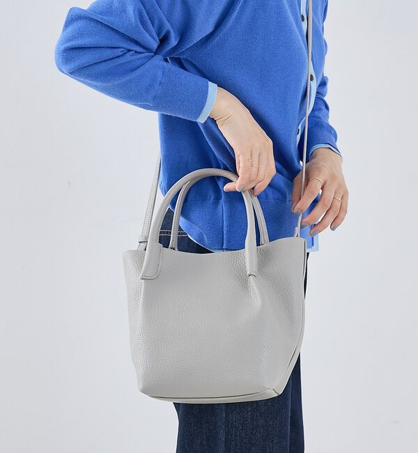 collex「2WAY バケットトートバッグ タックハンドル＆ショルダー」|ショルダー・メッセンジャー|ライトグレー