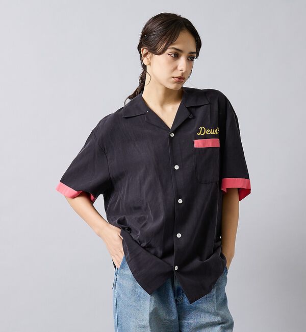 ABAHOUSE「【Deus Ex Machina / デウスエクスマキナ】ボーリングシャツ /」|シャツ・ブラウス|ブラック