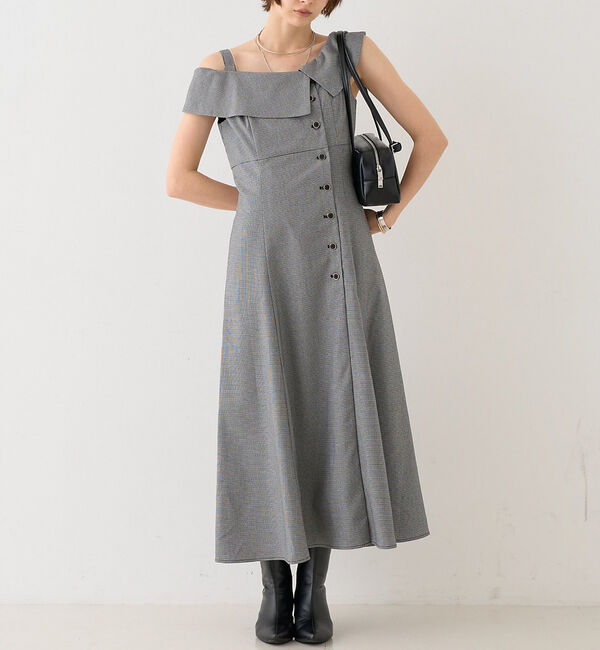 Rouge vif「【一部店舗限定】アシメショルダーワンピース」|ワンピース|チェック