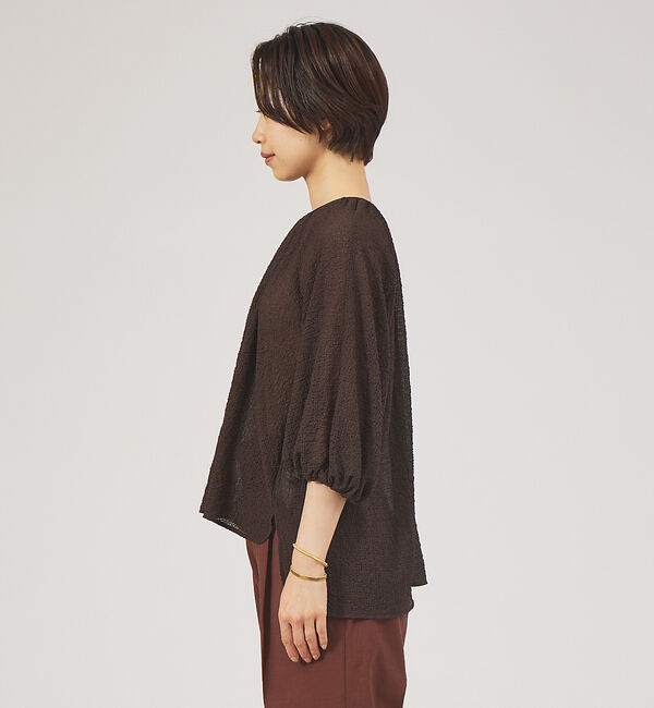 qualite「シアーサッカーパフブラウス」|シャツ・ブラウス|