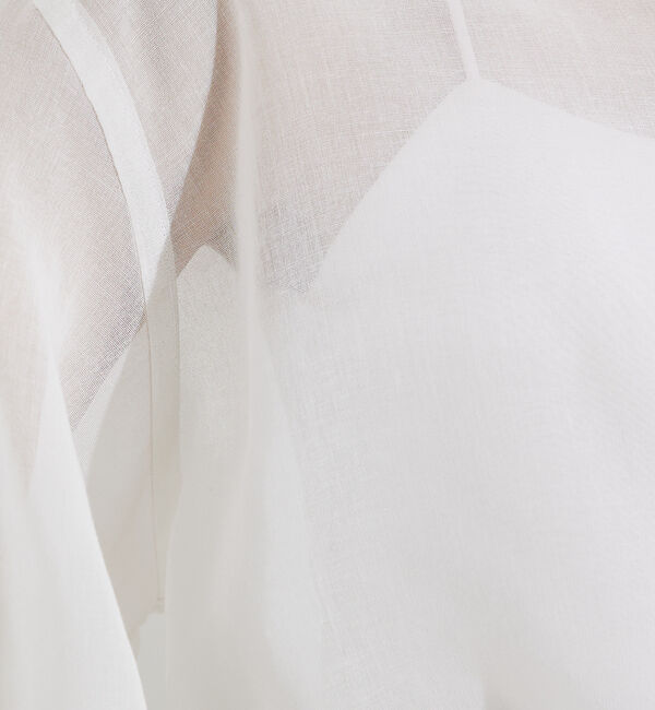 qualite「ソフトオーガンジーシアーシャツ」|シャツ・ブラウス|