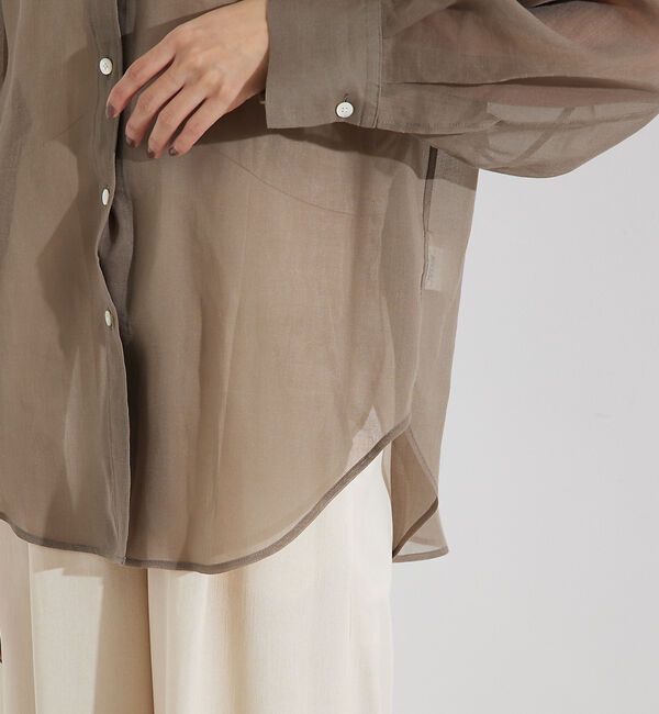 qualite「ソフトオーガンジーシアーシャツ」|シャツ・ブラウス|