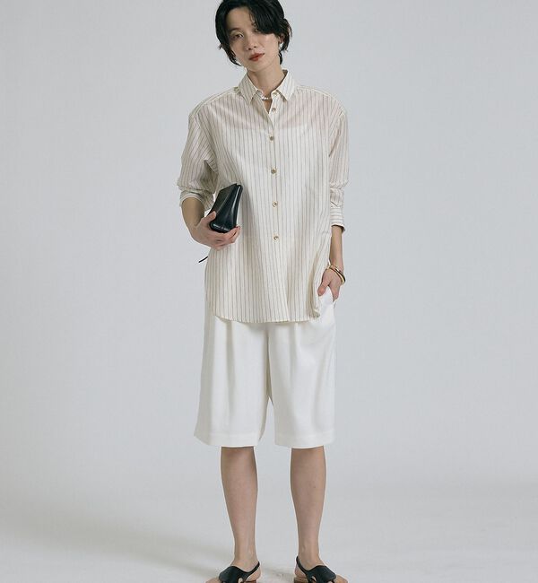 qualite「ラメストライプシャツ【予約】」|シャツ・ブラウス|