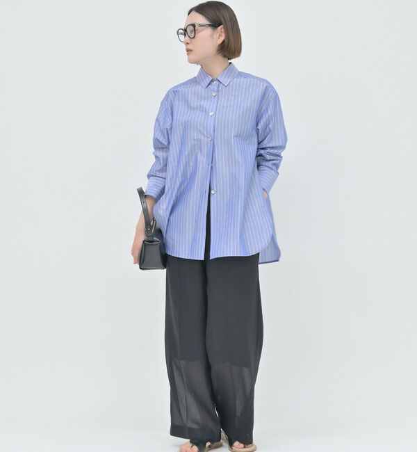qualite「ラメストライプシャツ【予約】」|シャツ・ブラウス|