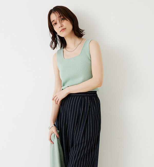 abahouse mavie「【アンサンブル対応】スパンコールニットタンク」|ニット・セーター|