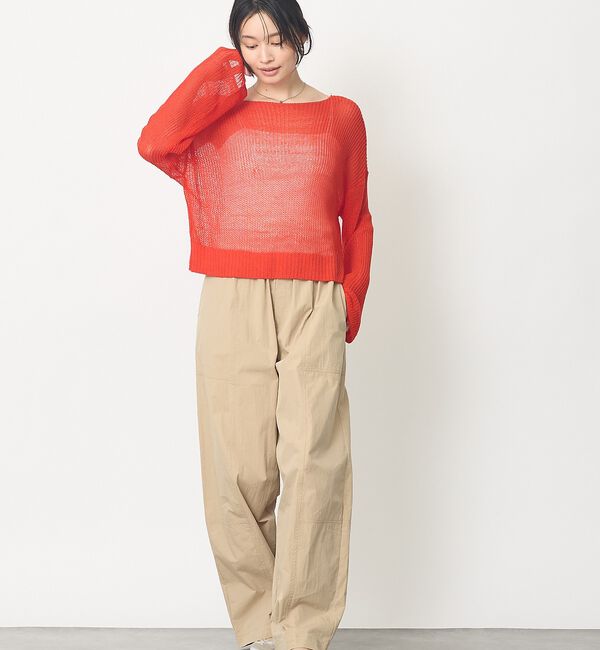 abahouse mavie「【メッシュ編み】シアーニットプルオーバー/春服/夏服/レイヤード/長袖/リネンラ」|ニット・セーター|