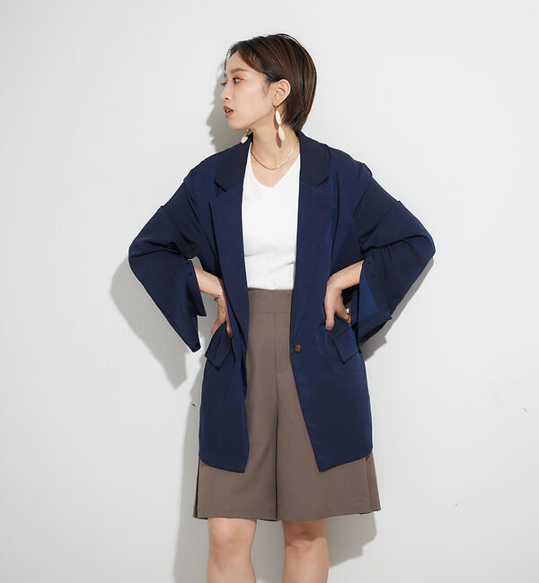 NOMINE「スリットスリーブルーズジャケット」|テーラードジャケット|ダークネイビー