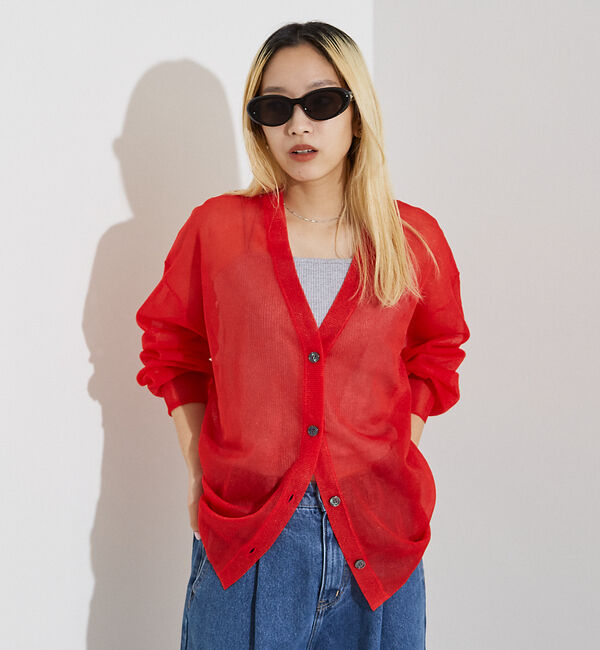 NOMINE「ジャガード シアー ニットカーディガン」|カーディガン|