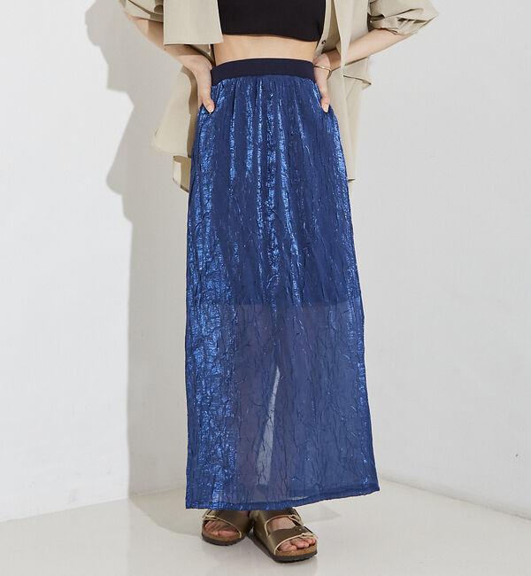 NOMINE「【セットアップ着用可】シャイン リンクル タイトスカート」|スカート|