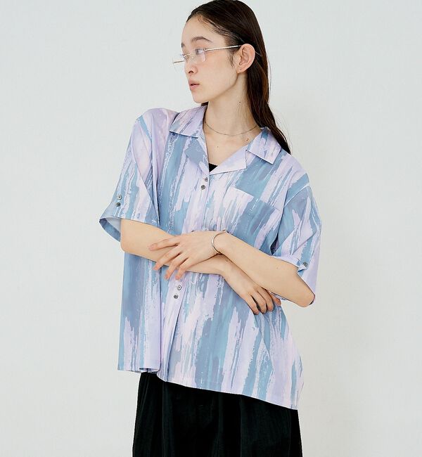 NOMINE「【セットアップ対応】ペイント柄 開襟シャツ」|シャツ・ブラウス|