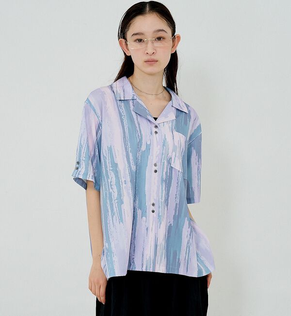 NOMINE「【セットアップ対応】ペイント柄 開襟シャツ」|シャツ・ブラウス|