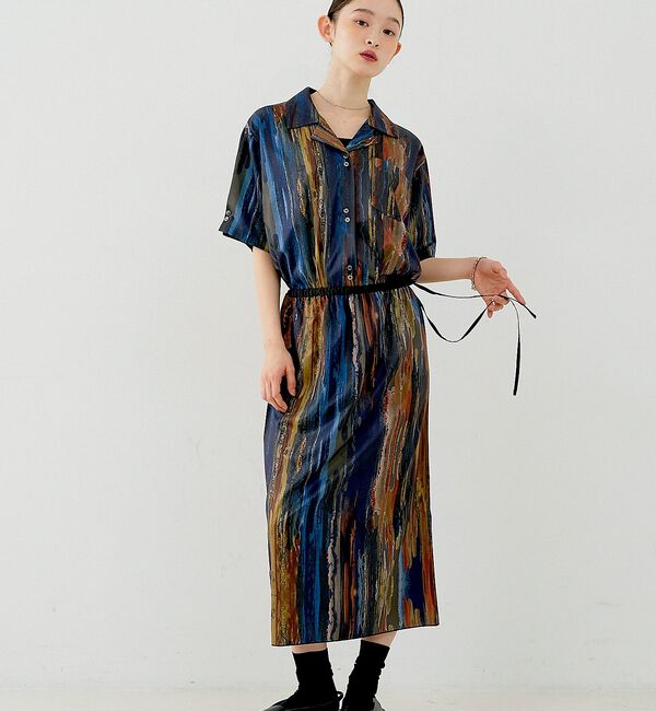 NOMINE「【セットアップ対応】ペイント柄 開襟シャツ」|シャツ・ブラウス|