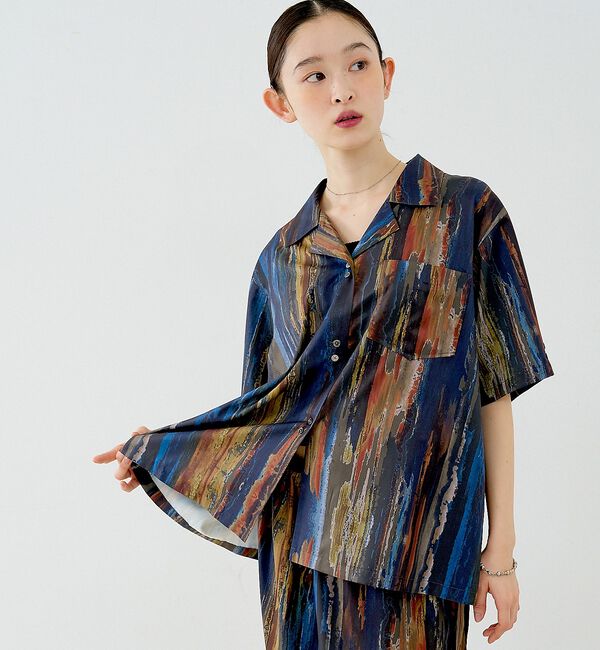 NOMINE「【セットアップ対応】ペイント柄 開襟シャツ」|シャツ・ブラウス|