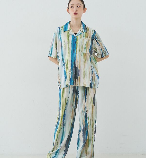 NOMINE「【セットアップ対応】ペイント柄 開襟シャツ」|シャツ・ブラウス|