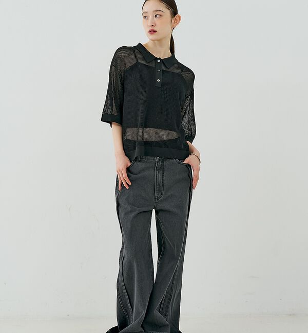 NOMINE「メッシュ ポロニット」|ニット・セーター|