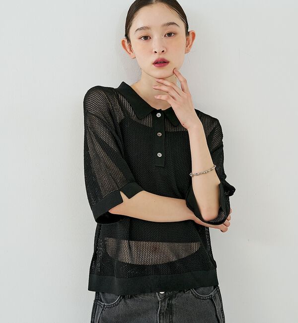 NOMINE「メッシュ ポロニット」|ニット・セーター|