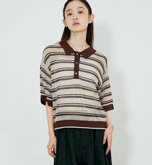 NOMINE「メッシュ ポロニット」|ニット・セーター|