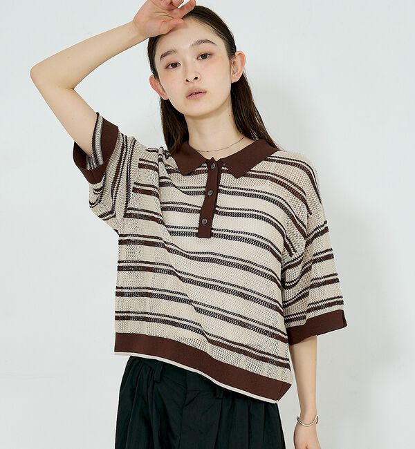 NOMINE「メッシュ ポロニット」|ニット・セーター|