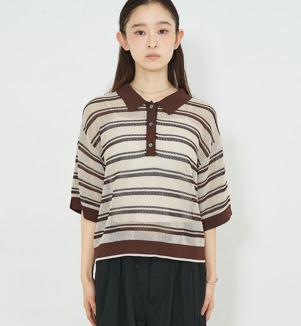 NOMINE「メッシュ ポロニット」|ニット・セーター|